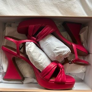 NEW Pink Vincenza Knotted Platform Heels Size 40 Euro/9 US Anthropologie